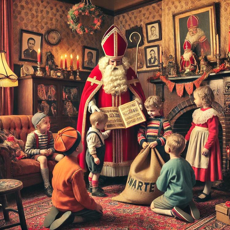 Katholieke heiligen, zoals Sint Nicolaas, werden vaak afgebeeld met een bijbel of ander belangrijk boek.